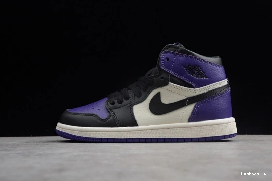 1 Kid 'Court Retro High Air Jordan 555088-501 555088-501 Purple' Kids  OG 0604